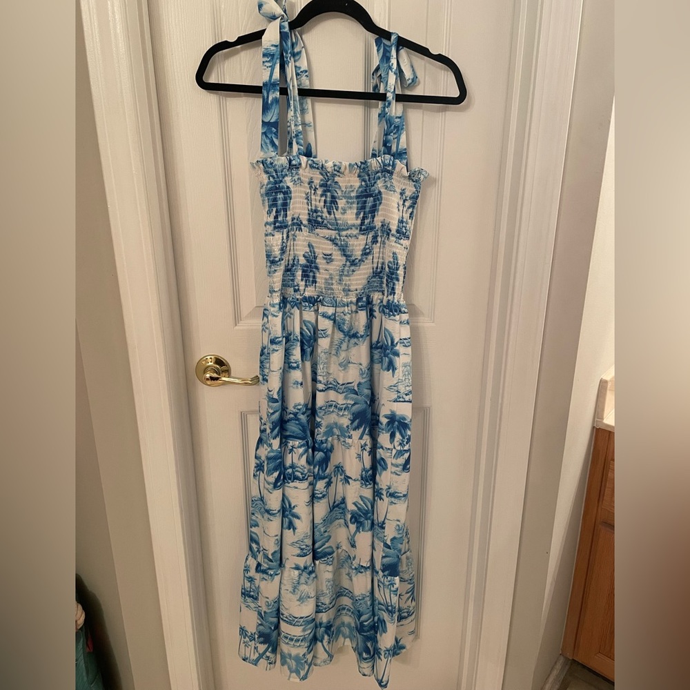 Palm printed dress
